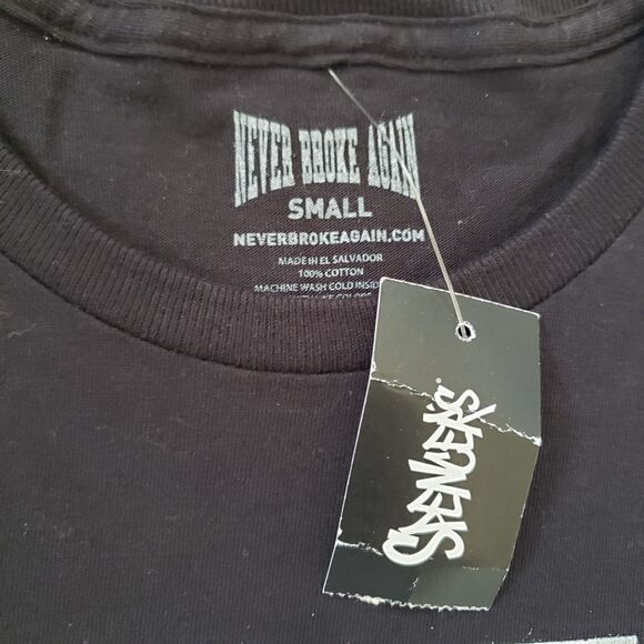 NWT Never Broke Again Anime Girl Sz Small Mens Black NBA Youngboy T-Shirt - Picture 3 of 5